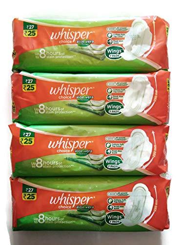 P&G Whisper Choice Aloe Vera Freshness (7 Pads) - Pack of 4 Packets