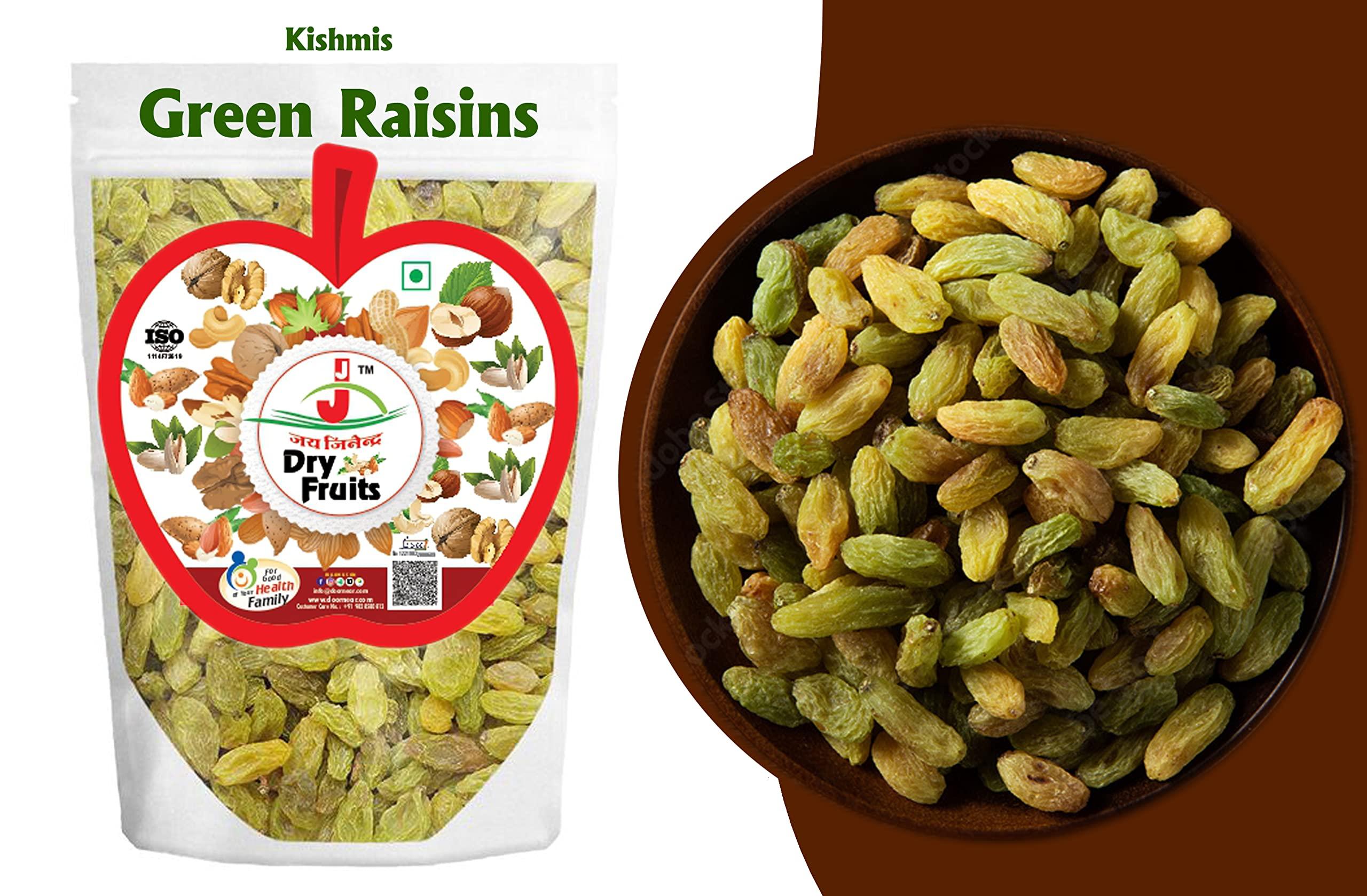 jai jinendra Jai Jinendra Dry Fruits Green Kishmish | Raisins/Daakh | Dry Fruit | Kishmish | Nutritious | Rich in Iron (1.8kg)