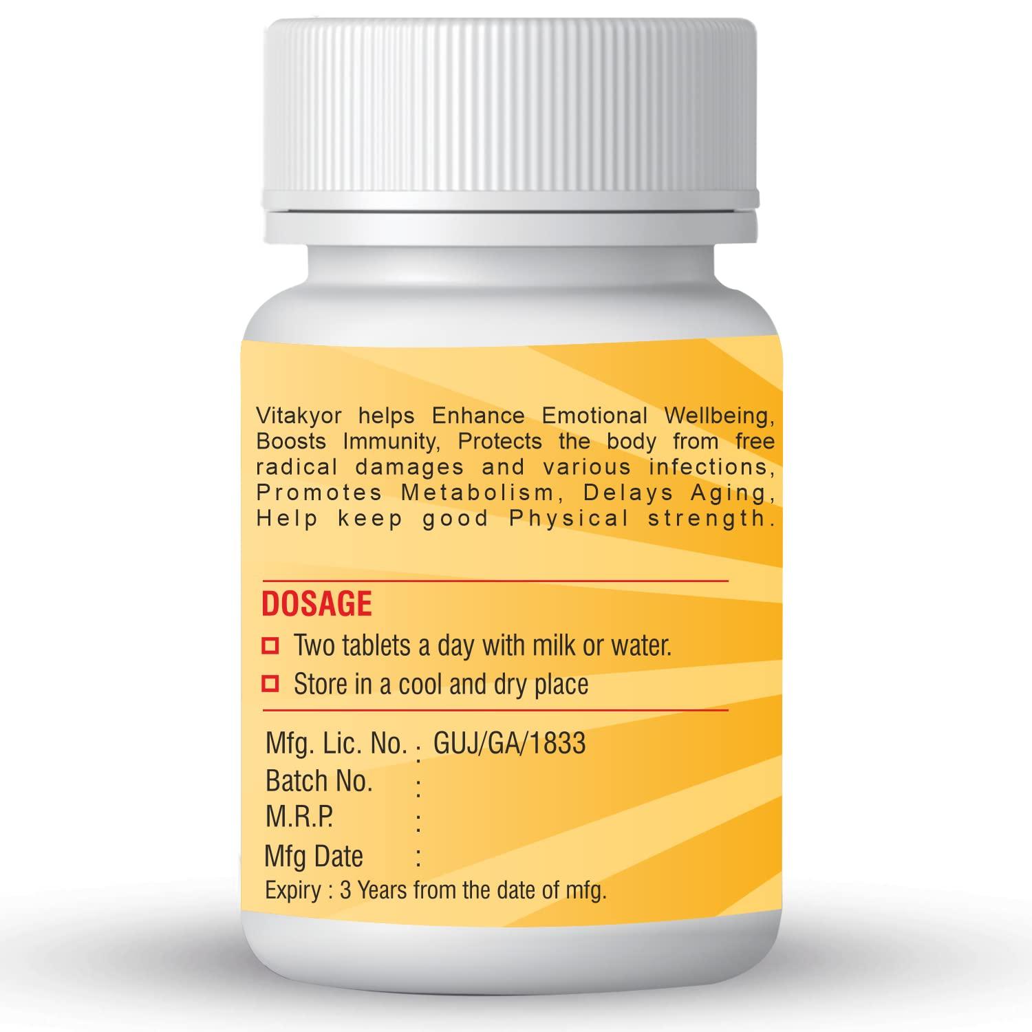 XOVAK PHARMA Xovak Pharma | Ayurveda Vitakyor Tablet For Metabolism, Helps in Fatigue, Nourishes Body, Relieves Stress and Anxiety, Provides Daily Energy (Pack of 2)