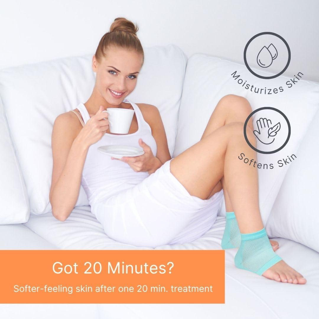 NatraCure NatraCure 2 Pair - Vented Heel Sleeves (Reg.) - Aqua Vented Moisturizing Gel Heel Sleeves - 2 Pairs - (608-M Ret2Pk) - Size: Regular