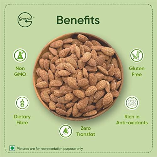 Granola Granola Popular California Almonds 1kg Dried | Premium Badam Giri | High in Fiber & Boost Immunity | Real Nuts | Gluten Free & Zero Cholesterol