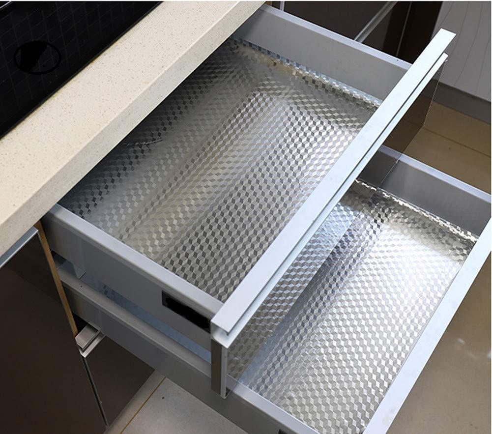 LAKHANI VENTURE LAKHANI VENTURE Kitchen Oil Proof Stickers Self Adhesive Aluminium Foil Silver Sticky Back Plastic Waterproof Wallpaper for Countertop Cooktop Backsplash DIY