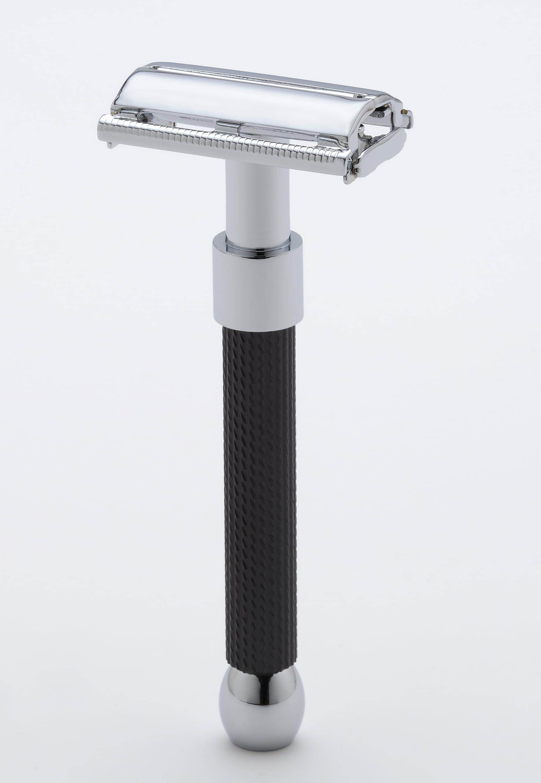 Pristine Pristine Shaving Double Edge Butterfly Safety Razor b 005 (Black-chrome) (Black)