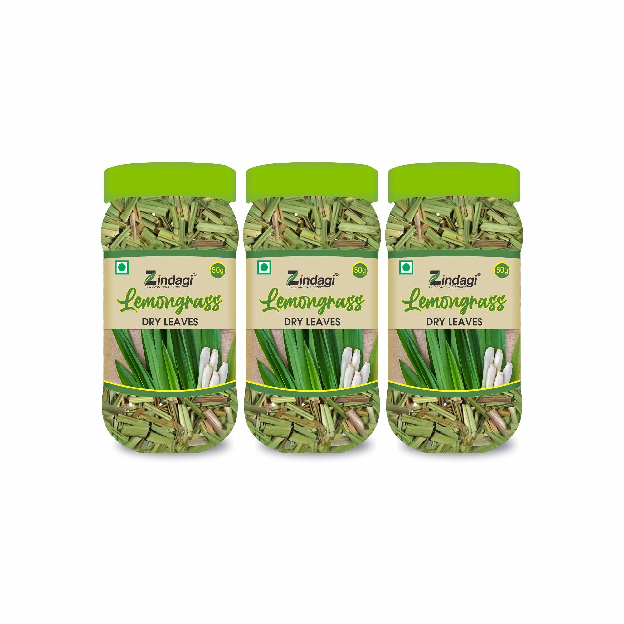 ZINDAGI ZINDAGI Lemon Grass Dried Leaves - Natural Lemon Grass Tea Leaves (Pack of 3)