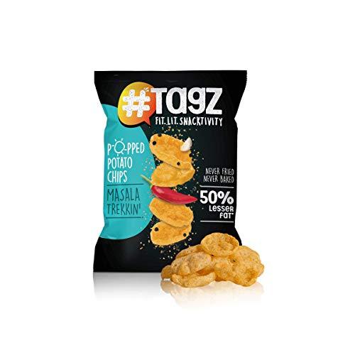 TagZ TAGZ Popped Potato Chips | Not Fried, Not Baked , No Cholesterol | Healthy Snack from TagZ Flavor - Masala Trekkin I10 Packs ( 440g)