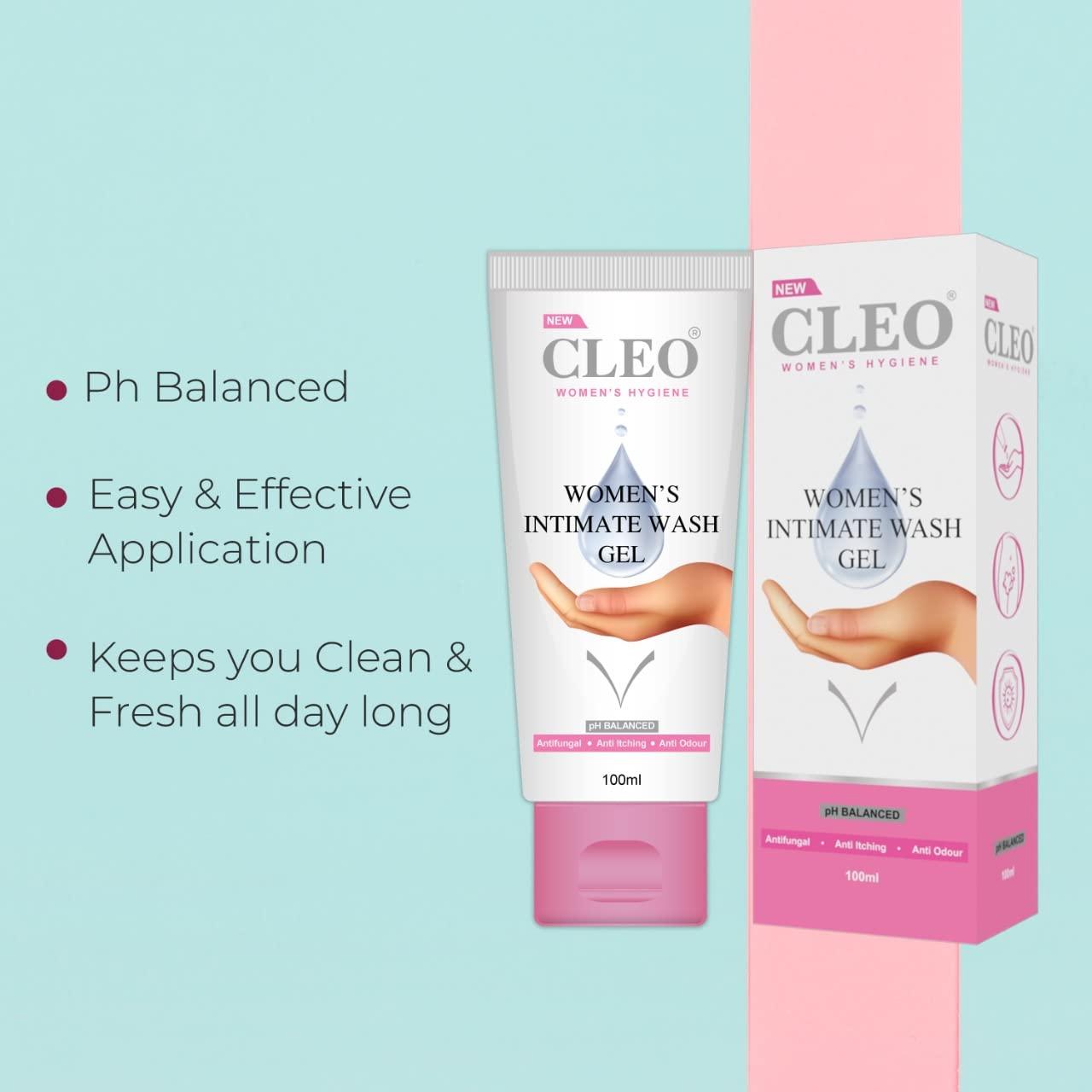 Cleo Cleo Women's Intimate Wash- Non Drip Gel | Hygiene Wash for Women, Easy & Effective Application (100 ml)