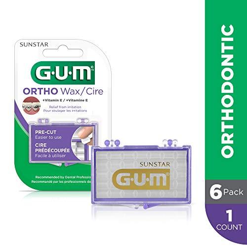 Gum GUM Orthodontic Wax with Vitamin E (Pack of 6) : Unflavored, 6 Pack