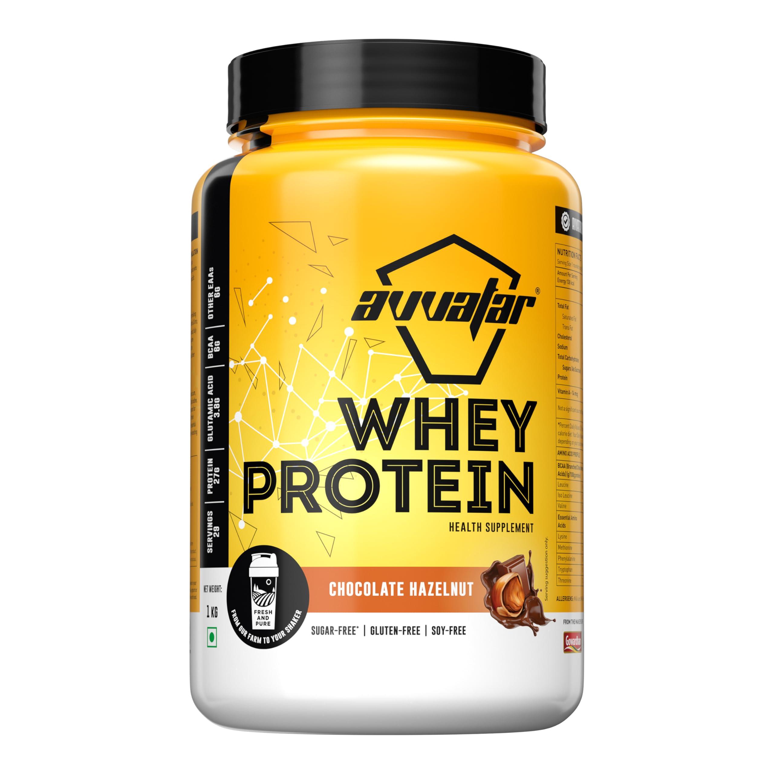 avvatar AVVATAR WHEY PROTEIN | 1KG | Chocolate Hazelnut Flavour | 27g Protein | 29 Servings | Isolate & Concentrate Blend