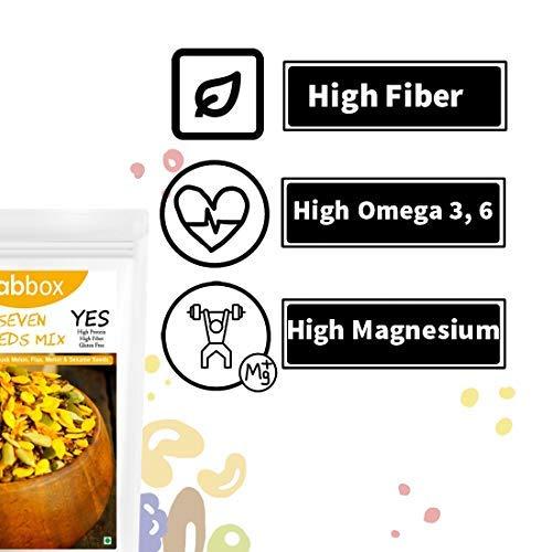 Fab Box Fab box Roasted Seven Seeds Mix Namkeen | High Protein and Fiber Rich | Gluten Free | Healthy Delicious Evening Snacks, 150 Grams