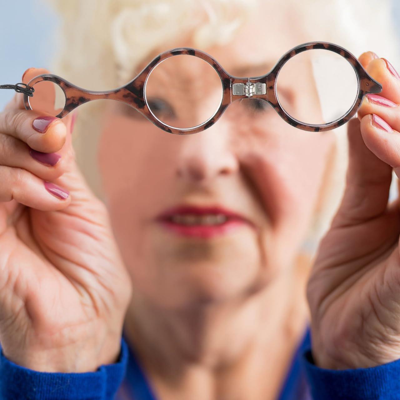 FOMIYES FOMIYES Necklace Folding Reading Glasses, 2 Pcs 1 Set Portable Hanging Neck High- definition Glasses, Exquisite Mini Readers Glasses for Men Women