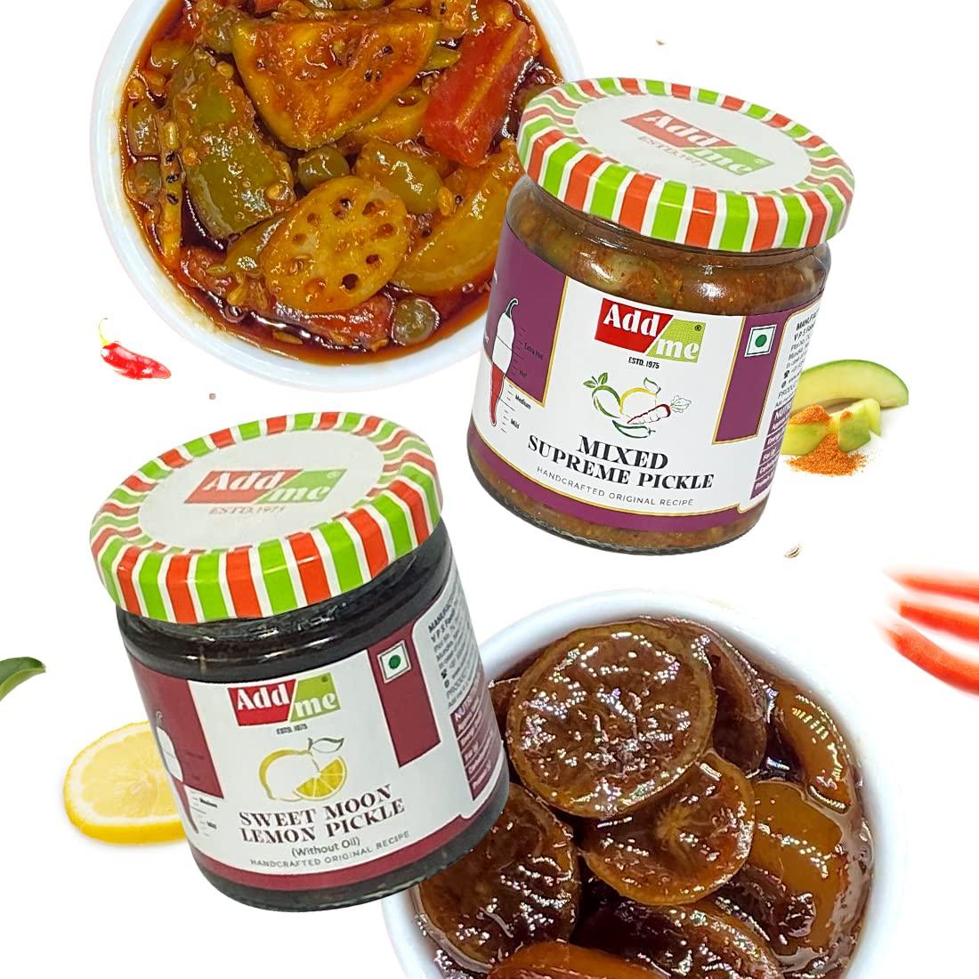 Add me Add Me 6 In1 Combo Pickle Mix Pickle 200Gm, Amla Murabba 200Gm, Mango Pickle 150Gm, Lemon Pickle 200Gm, Chilli Pickle 200Gm, Sweet Mango Jeera Chutney 200Gm