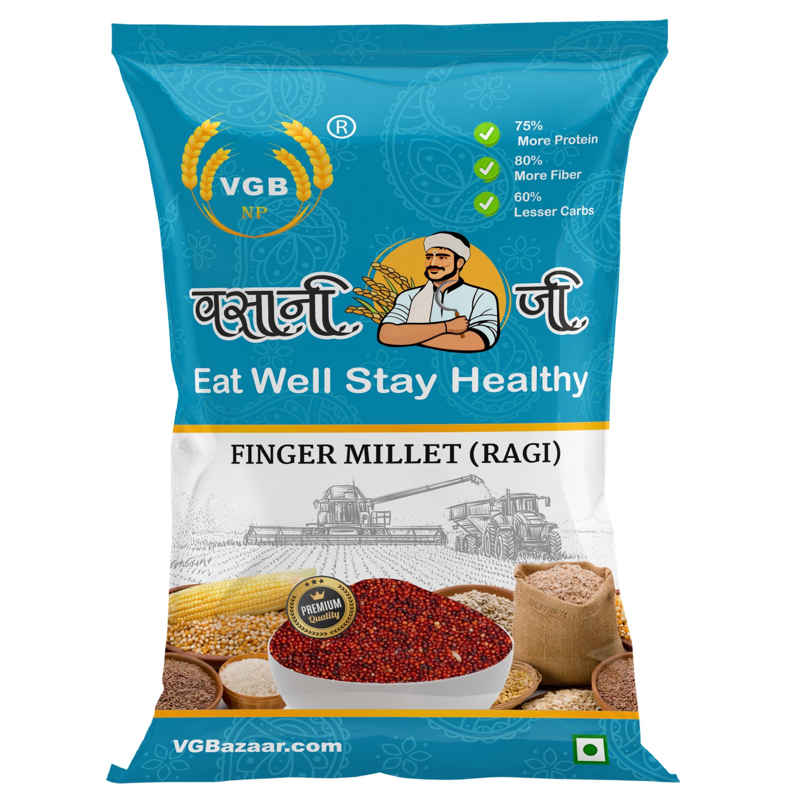 VGBNP VGBNP 100% Natural & Original Finger Millet,Kezhvaragu (Ragi Whole grain/ragulu) Pure Nachani,Ragi Seeds (Mandua | Nagli | Mandia) Healty Grains Fibre Rich Ragi- 1kg