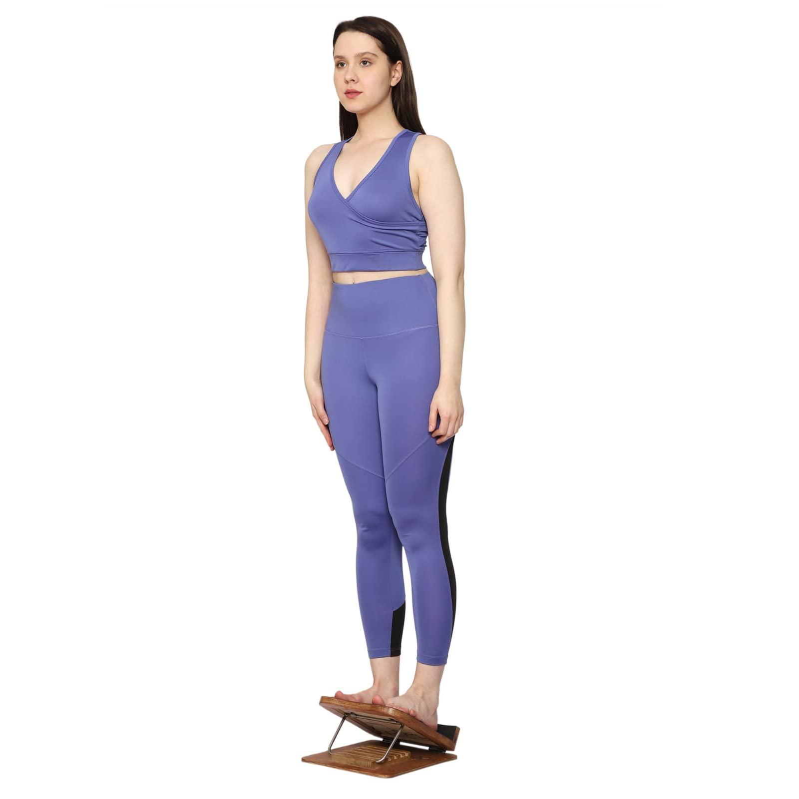 Lifestyle Helpmate Calf Stretcher Wooden Slant Exercise Board Adjustable Incline Portable Under Desk Foot Stool (small)