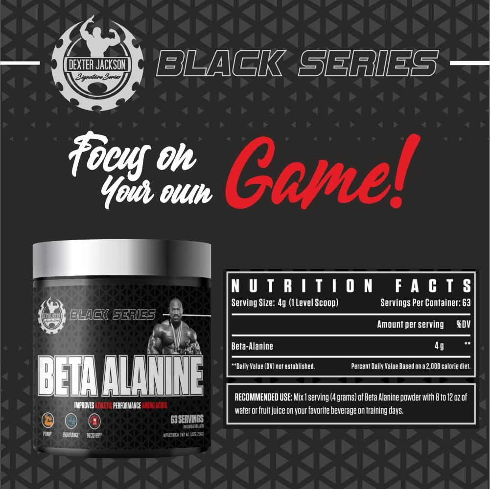 Dexter Jackson Signature Series Dexter Jackson Signature Series Black Series Beta Alanine|Enhance Endurance And Performance|63 Servings, 250G - Premium Amino Acid Supplement For Athletes - Powder