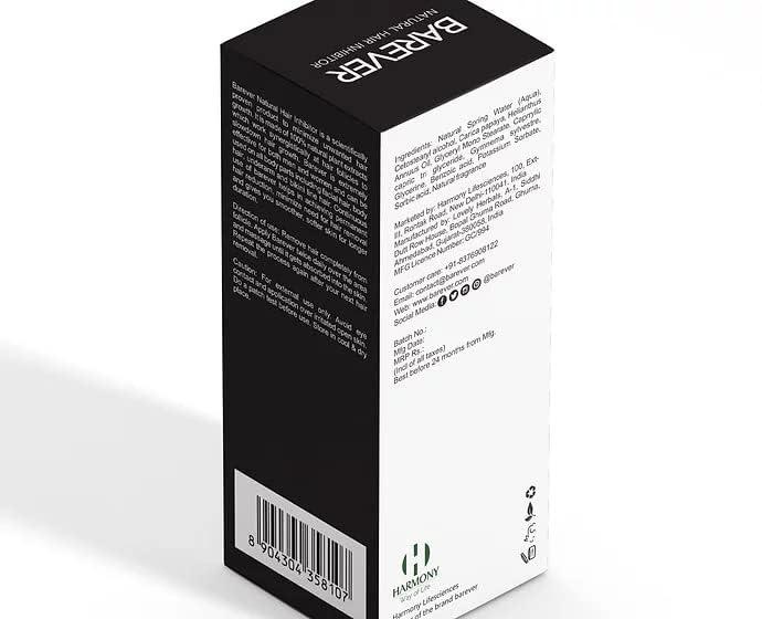 Barever Barever Natural Hair Inhibitor Cream For Reduction of Unwanted Body and Facial Hair in Women and Men 100 grams