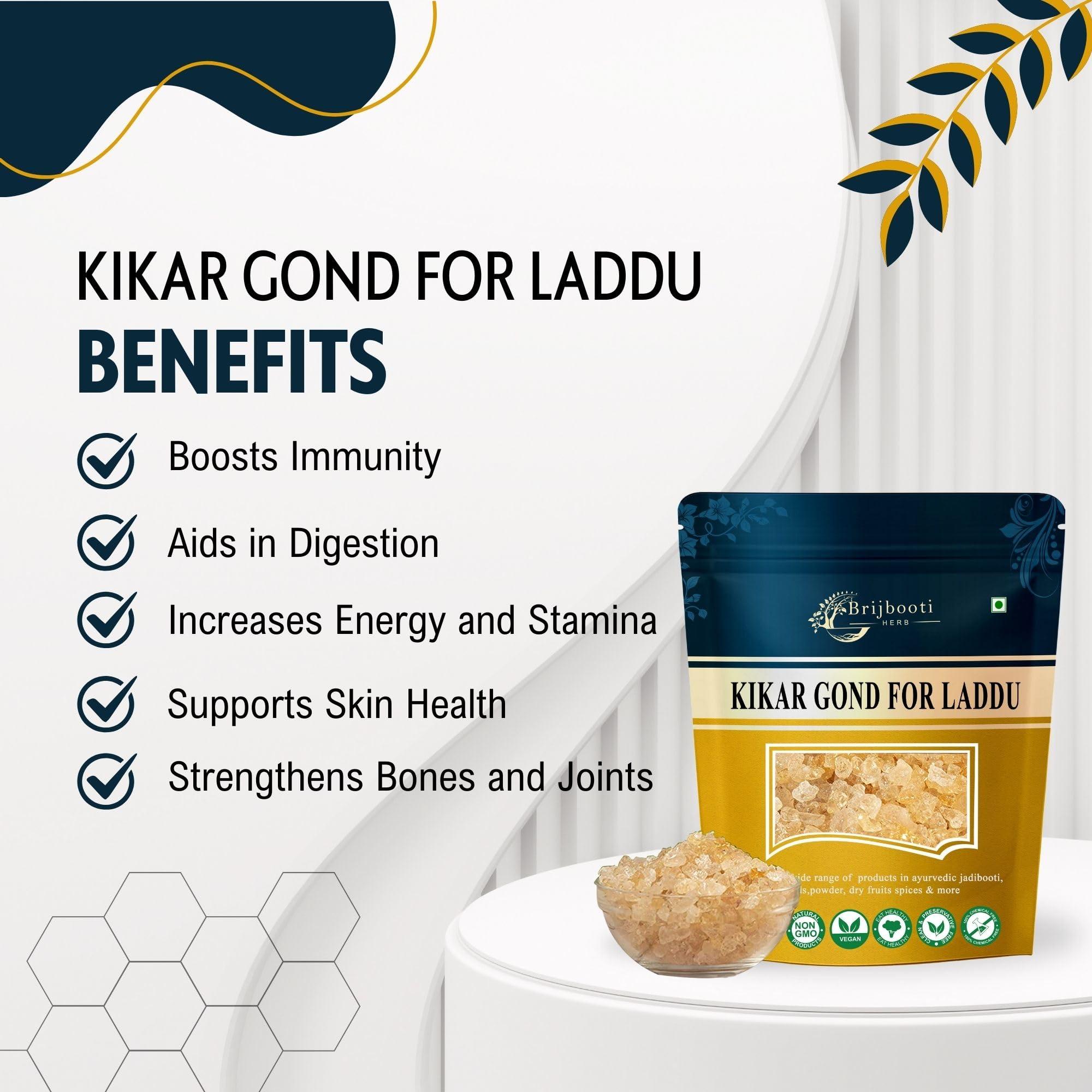 BrijBooti BrijBooti Organic Babool Gond For Ladoo -(250 Gr) Kikar Gond - Gum Arabic - Babul Gond - Premium Export Quality