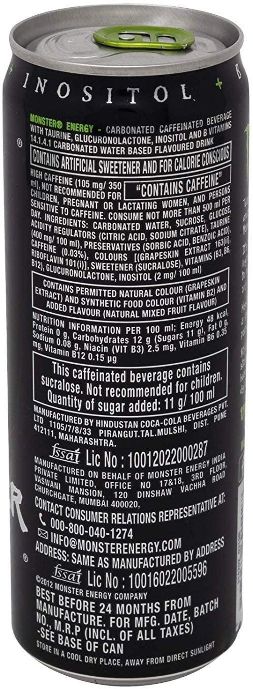 Kten SINCE 1984 TASTY FOOD... HEALTHY MOOD! Monstr Energy 350 ml (Pack of 6) Kten