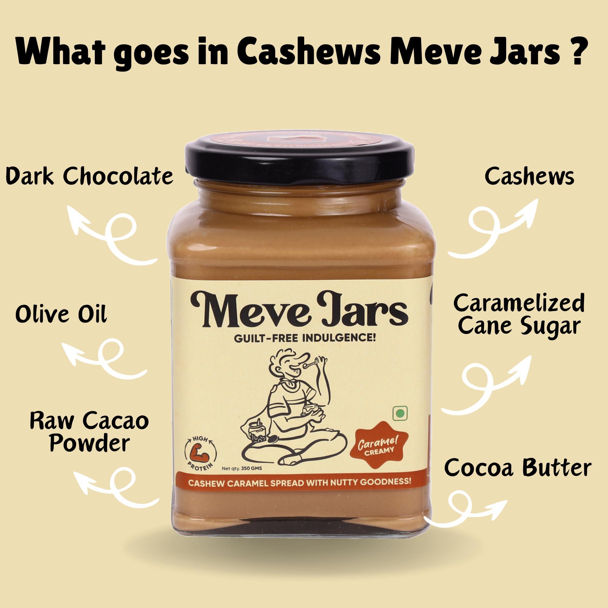 Meve Jars Meve Jars - Cashew Caramel Hazelnut Spread | 230g | No Preservatives | Gluten Free | High in Protein (Creamy)
