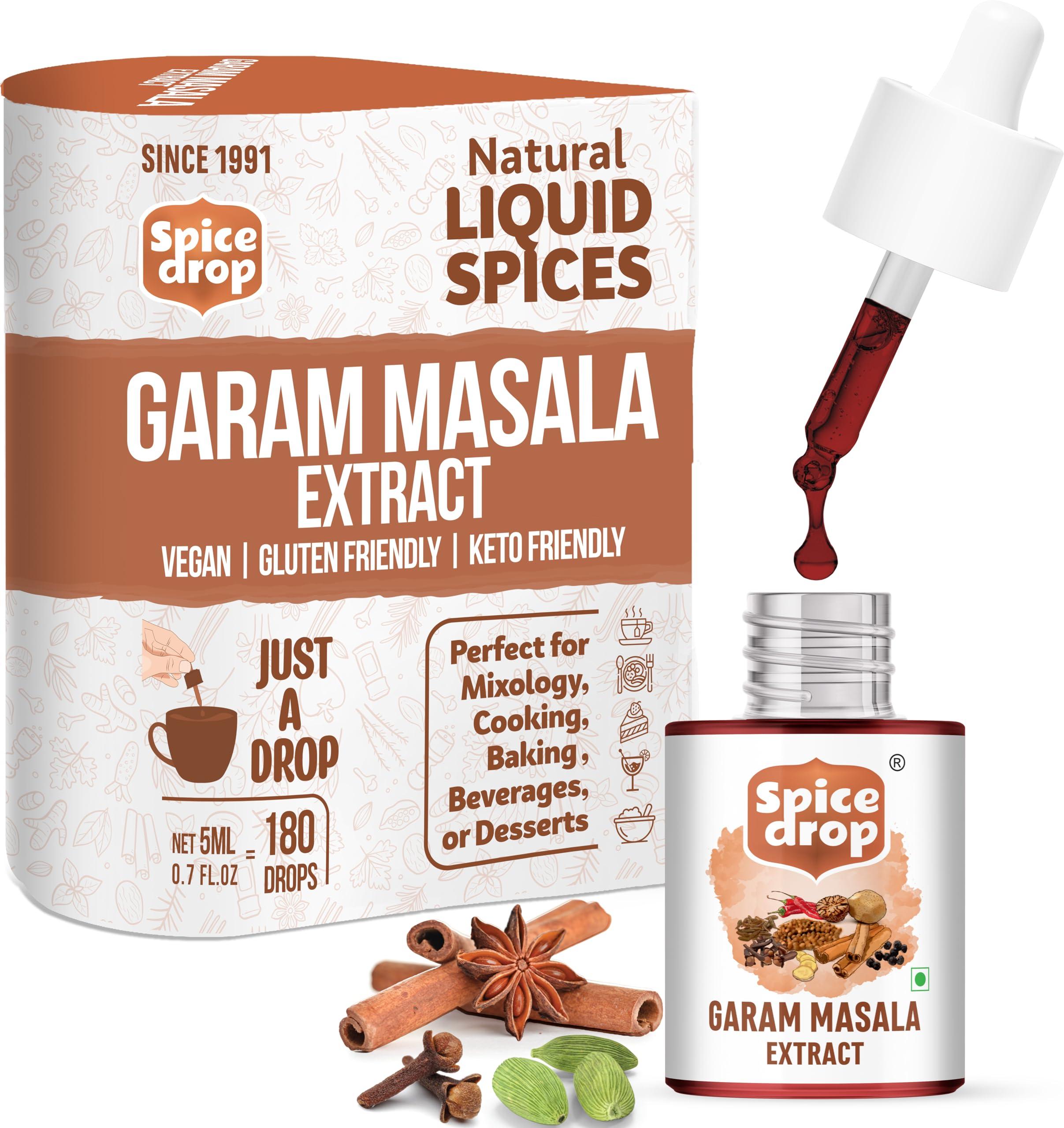 Spice Drop Spice Drop Garam Masala Extract | Indian Spice Blend For Cooking, Seasoning | Curry, Gravy, Biryani, Dal | Authentic Flavor, Ad Rich Aroma | No Added Color | Vegan Gluten-Free | 5 ML (180 Drops)