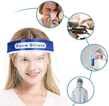 MEDI KARMA MEDI KARMA Multipurpose Reusable Polycarbonate Safety Face Shield, Transparent Face Mask, Protective Splash Face Mask, Clear Visor Windproof Dustproof with Elastic Band (10)