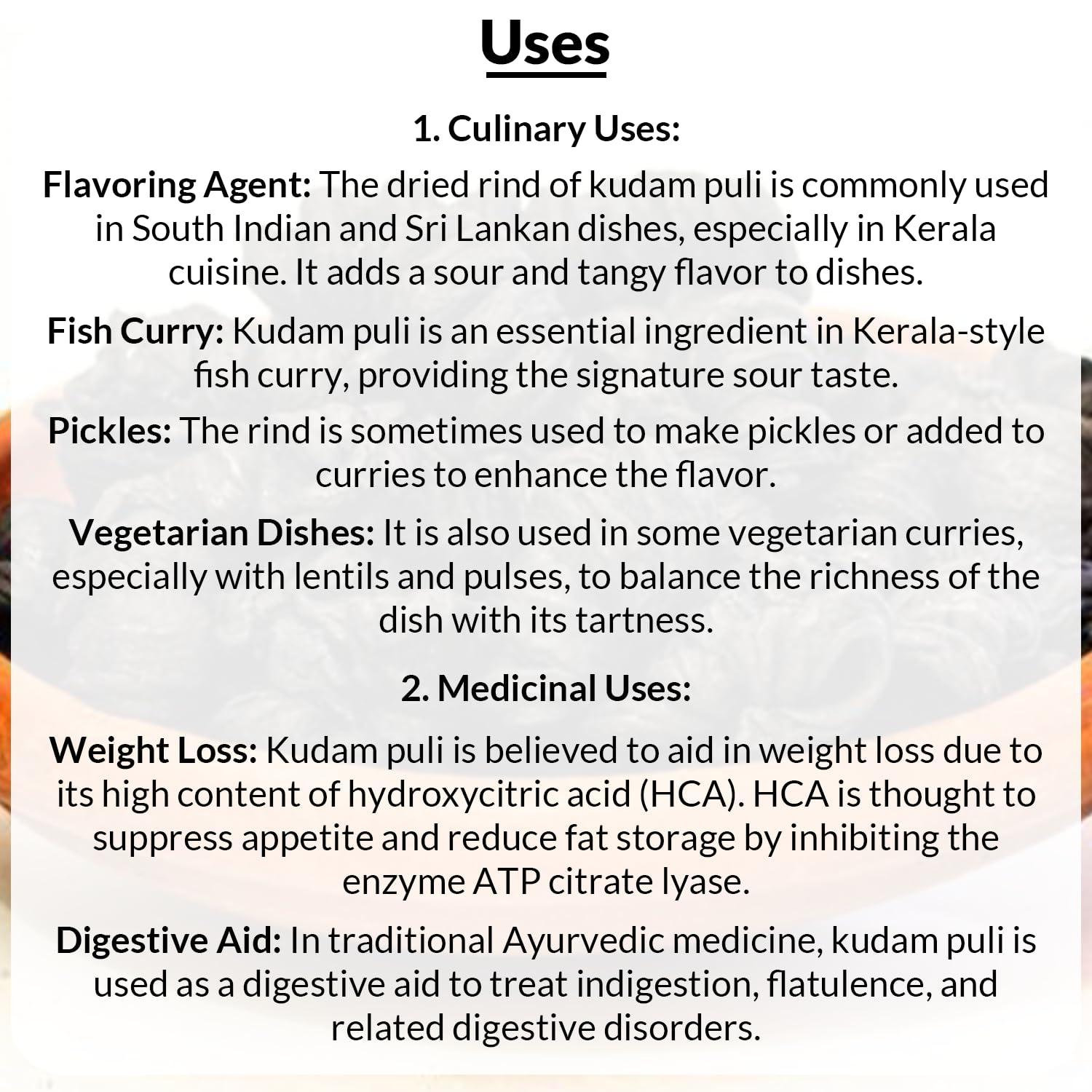 keralaspicesonline Kerala Spices Natural Kudampuli 50 gm Dried Malabar Tamarind Seedless Garcinia Cambogia Brindleberry