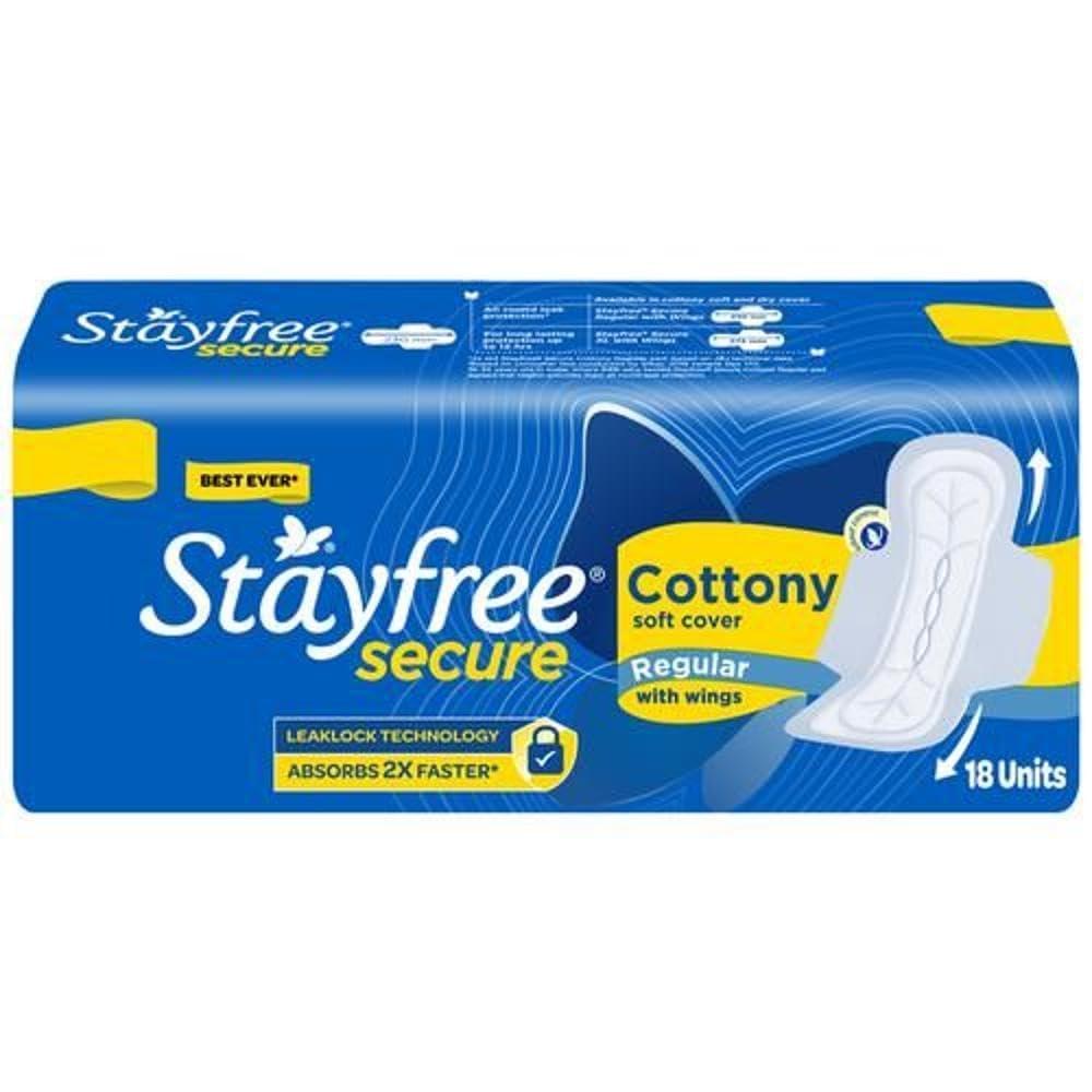 Stayfree STAYFREE best Secure Cottony Soft Regular Sanitary Pad Sanitary Pad (Pack of 4)