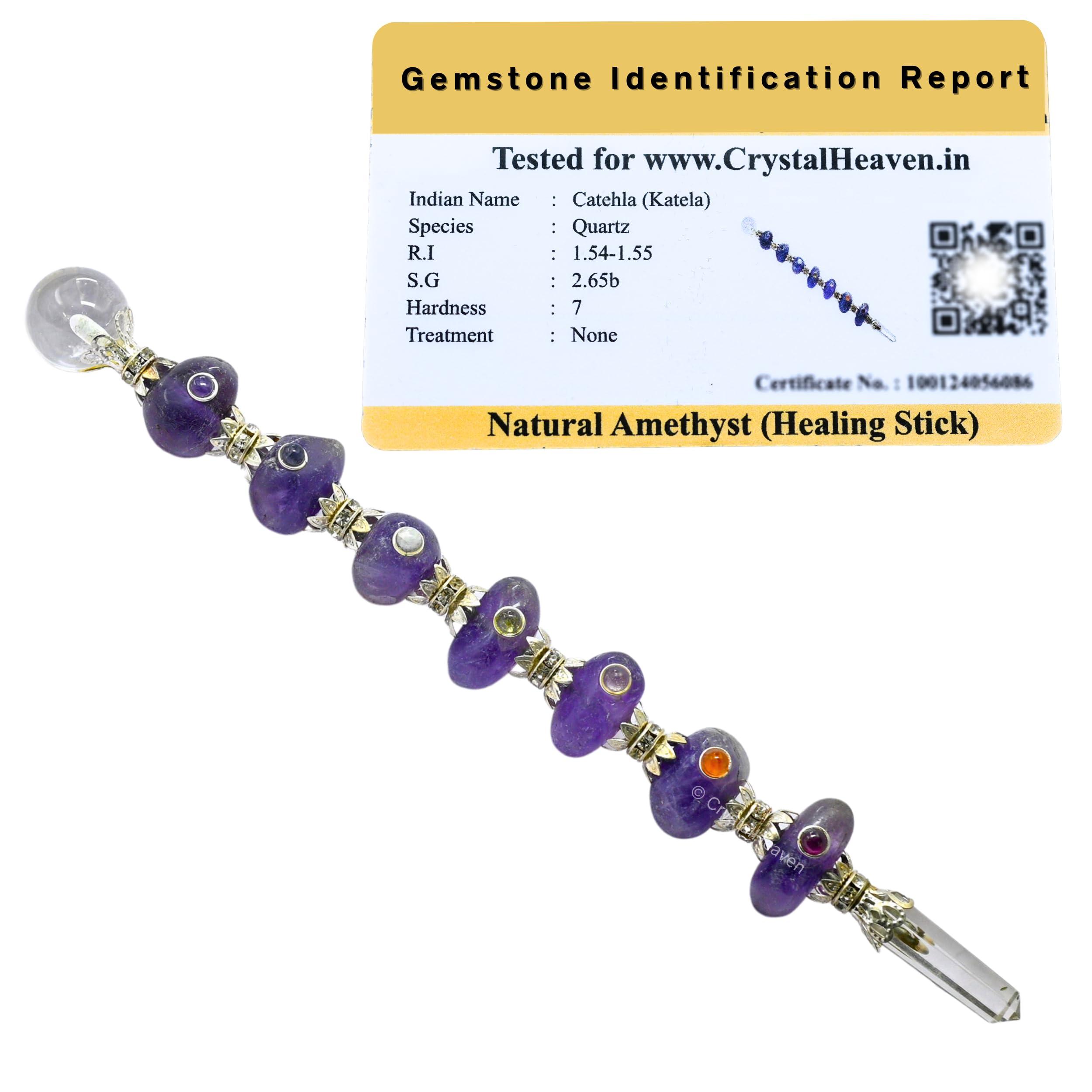 Crystal Heaven Crystal Heaven Certified Chakra Wand Healing Crystal Wands-Amethyst Tumbled Stones Crystal Wand For Meditation,Healing,Yoga,Magic And More-Crystals And Healing Stones Gift