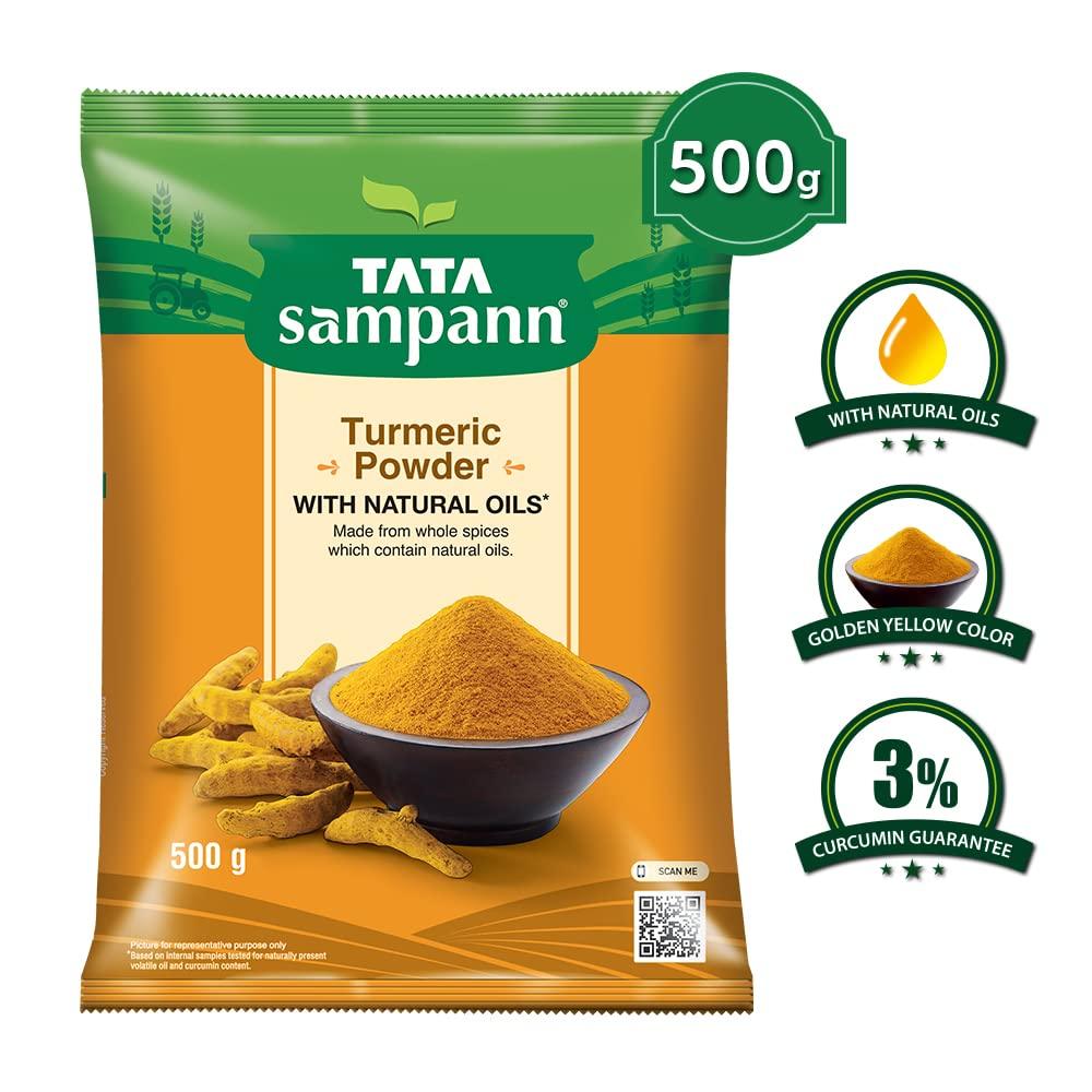 Tata Sampann Tata Sampann Pure Cashews Whole | Kaju | Rich in Protein, Magnesium, and Phosphorus | Hand-picked Nuts & Dry Fruits | 200g & Tata Sampann Turmeric Powder With Natural Oils, 500g