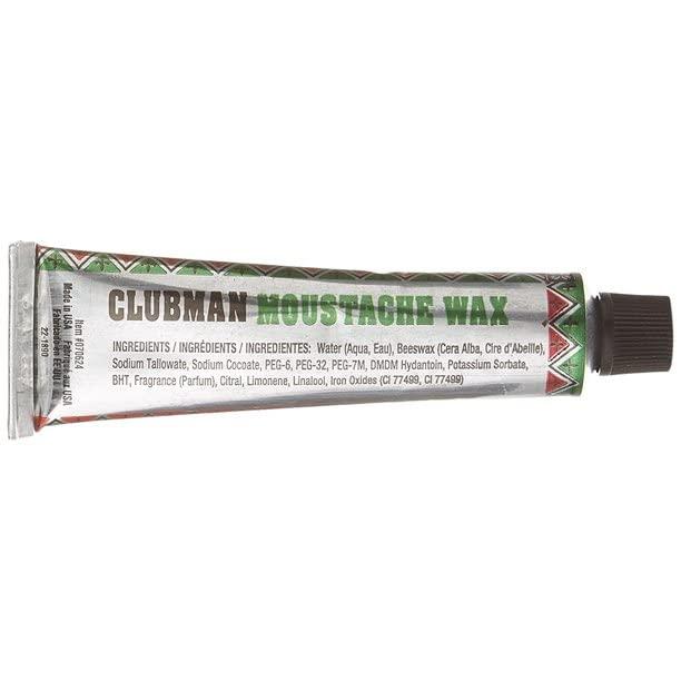 CLUBMAN Clubman Pinaud Moustache Wax with Free Brush/Comb Applicator, Brown, 0.5-Ounce (Pack of 3)