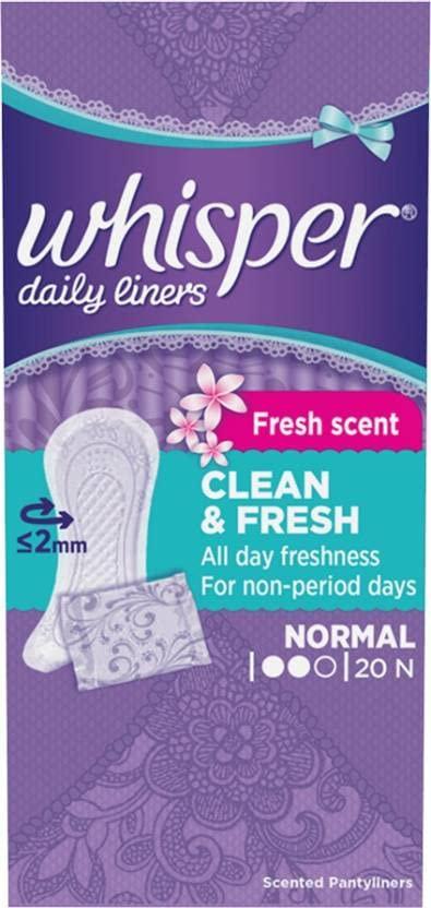 Whisper Whisper cleans 50s plus Panty liner 20s Sanitary Pad (Pack of 50)