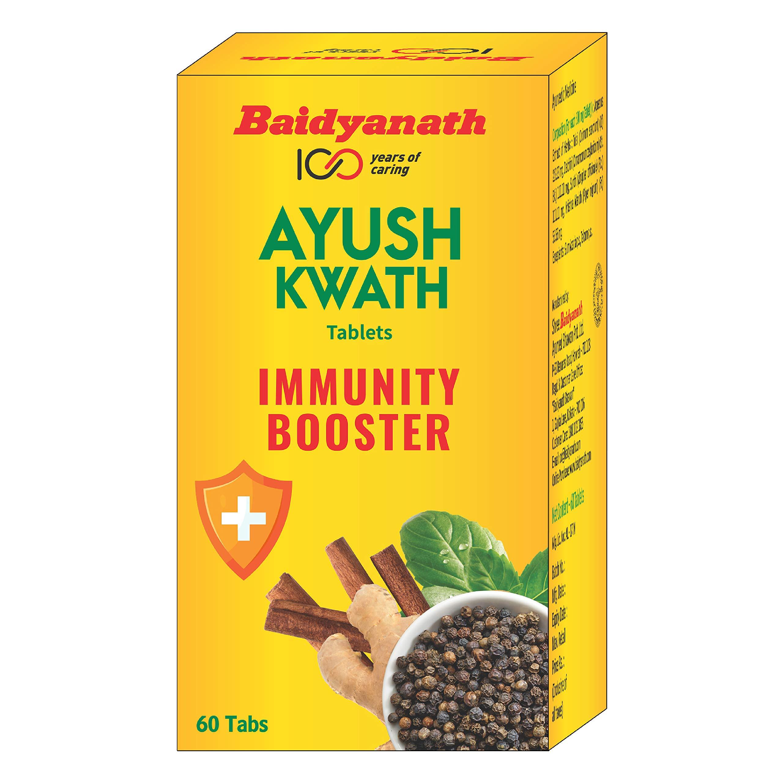 Baidyanath Baidyanath Ayush Kwath Tablets - Immunity Booster (Tulsi, Dalchini, Sonth, Krishna and Marich)-Pack of 60 Tablets