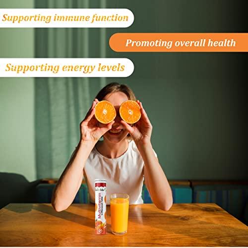 Inteveda Inteveda Multivitamin Effervescent Tablets for Women & Men with Vitamins, Minerals & Antioxidants |Energy Booster | Sugar Free | 200 Effervescent Tablets - Orange Flavour