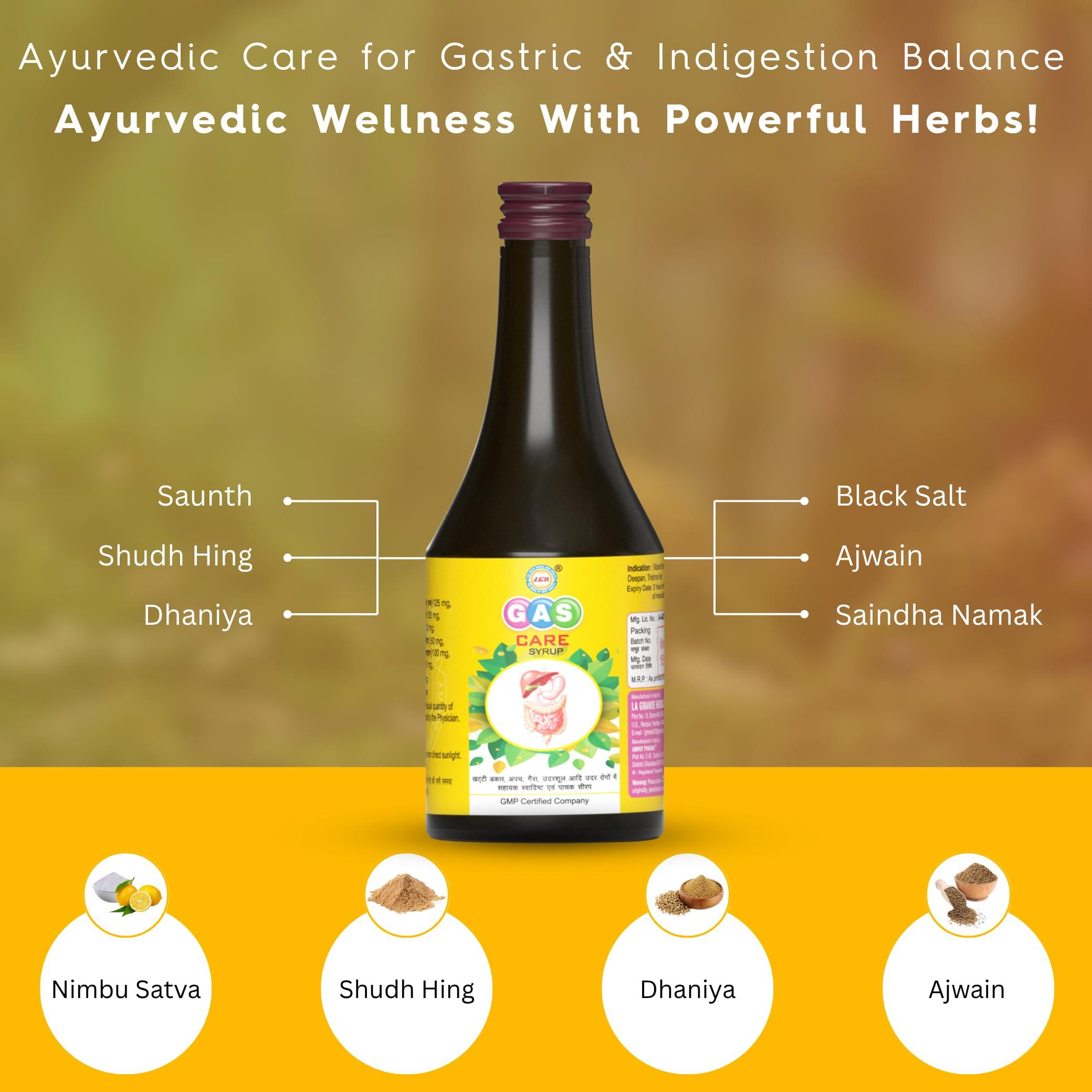 Generic Gas Care Syrup 200ml Herbal Digestive Support for Gas Relief, Acidity Calm, & Bloating Relief | Pure, Chemical-Free | Comfort After Every Meal