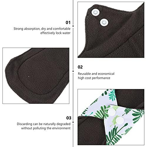 Artibetter ARTIBETTER 4Pcs Menstrual Pads Sanitary Pads Washable Bamboo Menstrual Cloth Pads Incontinence Pads with Bag for Women Girls (Random Color)