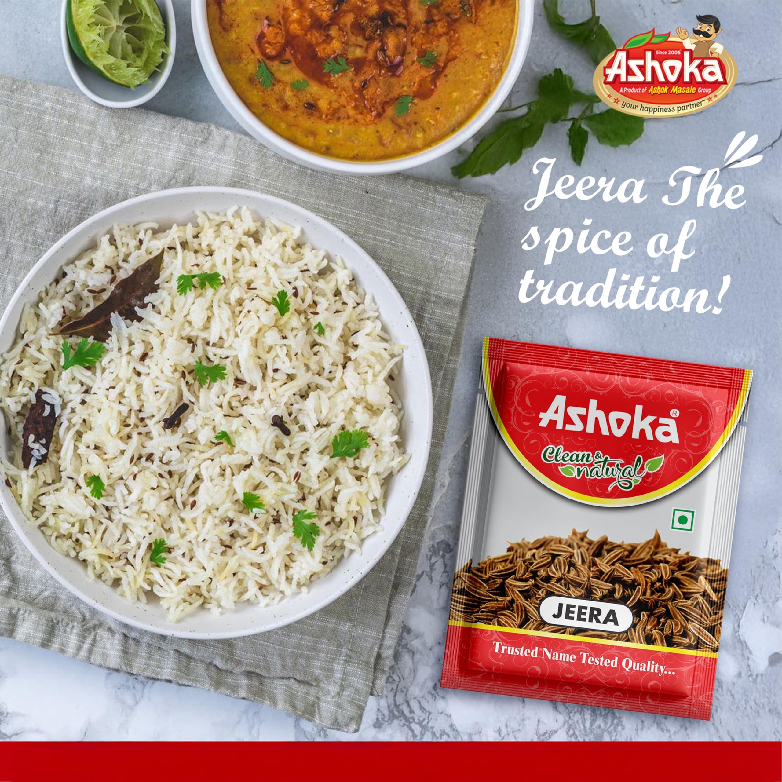 ASHOKA ASHOKA Pure Natural Jeera Whole Cumin Seed (Pack of 60) | Jera Fresh Indian Spices, Sabut Jira Seeds Zeera - 6 Gm Each Pouch