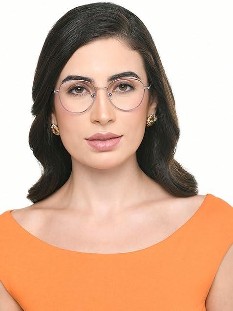 LENSKART BLU LENSKART BLU | Zero Power Blue Cut Computer Glasses | Anti Glare, Lightweight & Blocks Harmful Rays | UV Protection Specs | Silver | Men & Women | Small | LB E17490