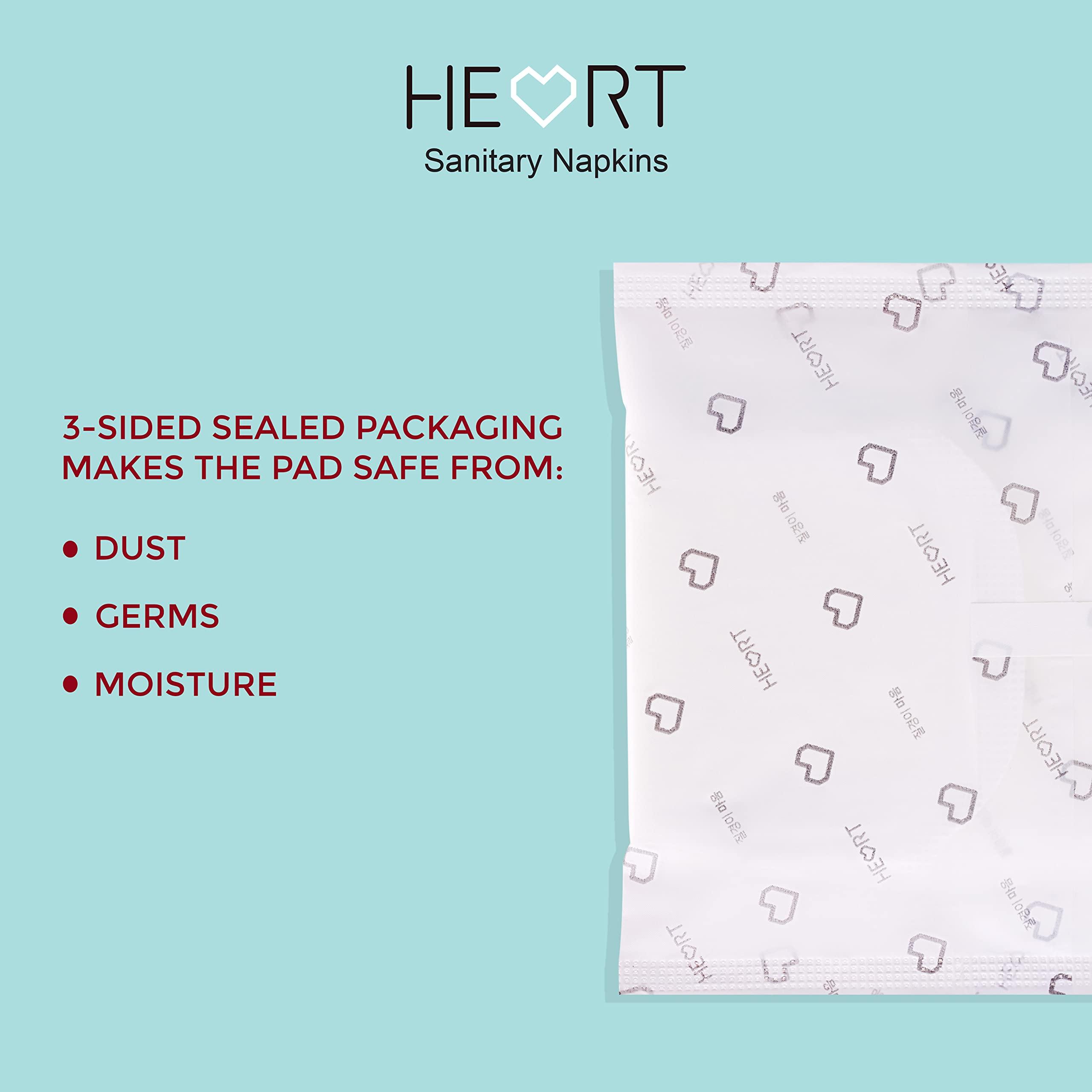 JilGyungYi JilGyungYi [JGY] South Korean Heart Sanitary pad Over-Night 7pcs. Cornstarch Sheet, Reduces Skin irritatiion, Complete Three Sided Sealing, an airy pad, Contains no Harmful Formula (Heart Sanitary Pad -Size XL) Made in South Korea
