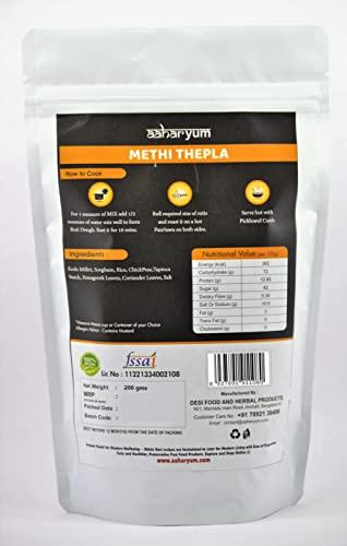 aaharyum Methi Thepla | Gluten Free | No Wheat | Fenugreek Leaves | Instant Soft Theplas | Pack of 2