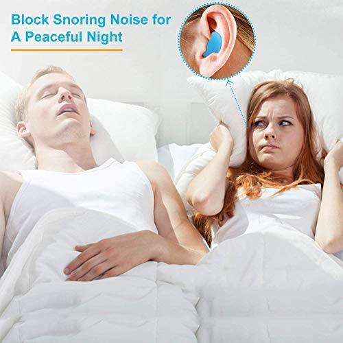 AMAZKER AMAZKER Reusable Silicone Earplugs-6 Pairs Waterproof Noise Cancelling Ear Plugs for Sleeping,Swimming,Snoring,Studying, Concerts,with Clear Carrying Case,Highest Noise Reduction 32dB (NRR)