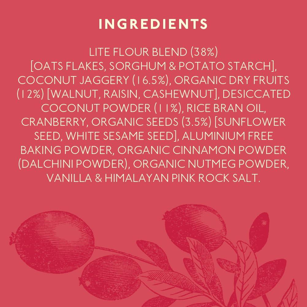 Nourish Organics Nourish Organics Oats Cranberry Cookies, 120gm | Oats & Cranberries (Single Pack) Rich in Fibre | Wheat Free | No Refined Sugar | Clean Label