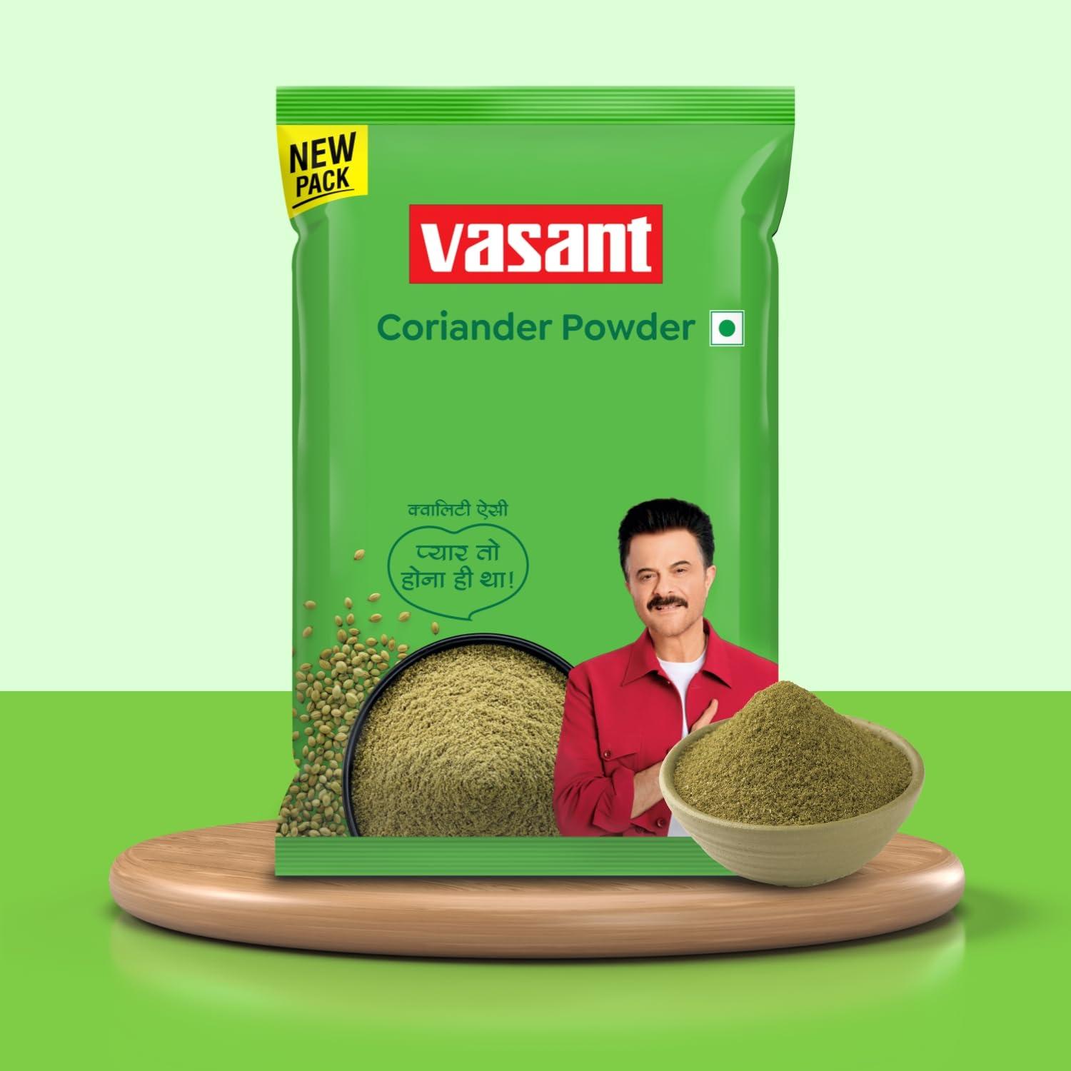 VASANT VASANT Masala Coriander Powder | Coriander Powder | Masala Powder | Dhaniya | Dhana | Lowers Cholesterol | Good for Haircare & Skincare | Indian Spices & Masala | Vegetarian | 1 Kg