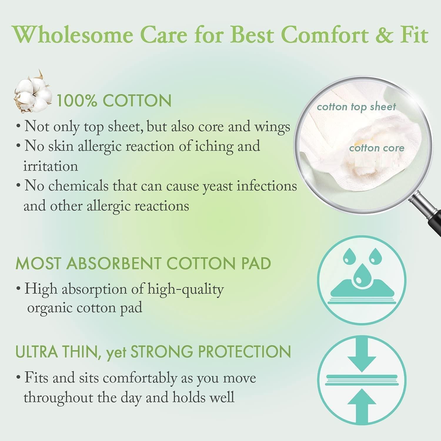 Tinkle Tinkle Eco-Luxe Organic Cotton XXXL Pads for Women (Pack Of 22) Heavy Flow Pads for Women, Super Absorbent, 420mm Organic Cotton Sanitary Pads for Women XXXL, Extra Long, Leak Proof Biodegradable Pads