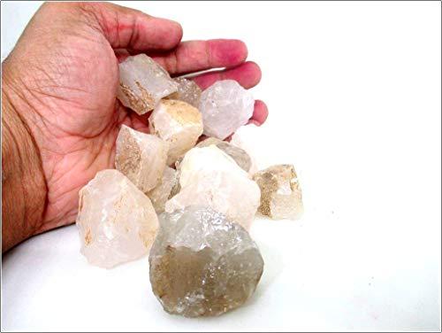 Jet International Crystal Jet Crystal Quartz Rough Tumbled Stone 1/2 lb or 225 grams A++ Approx. 1 inch - 1.5 inch High Grade Natural Gemstone Healing Metaphysical Jet International Crystal IMAGE IS JUST A REFERENCE