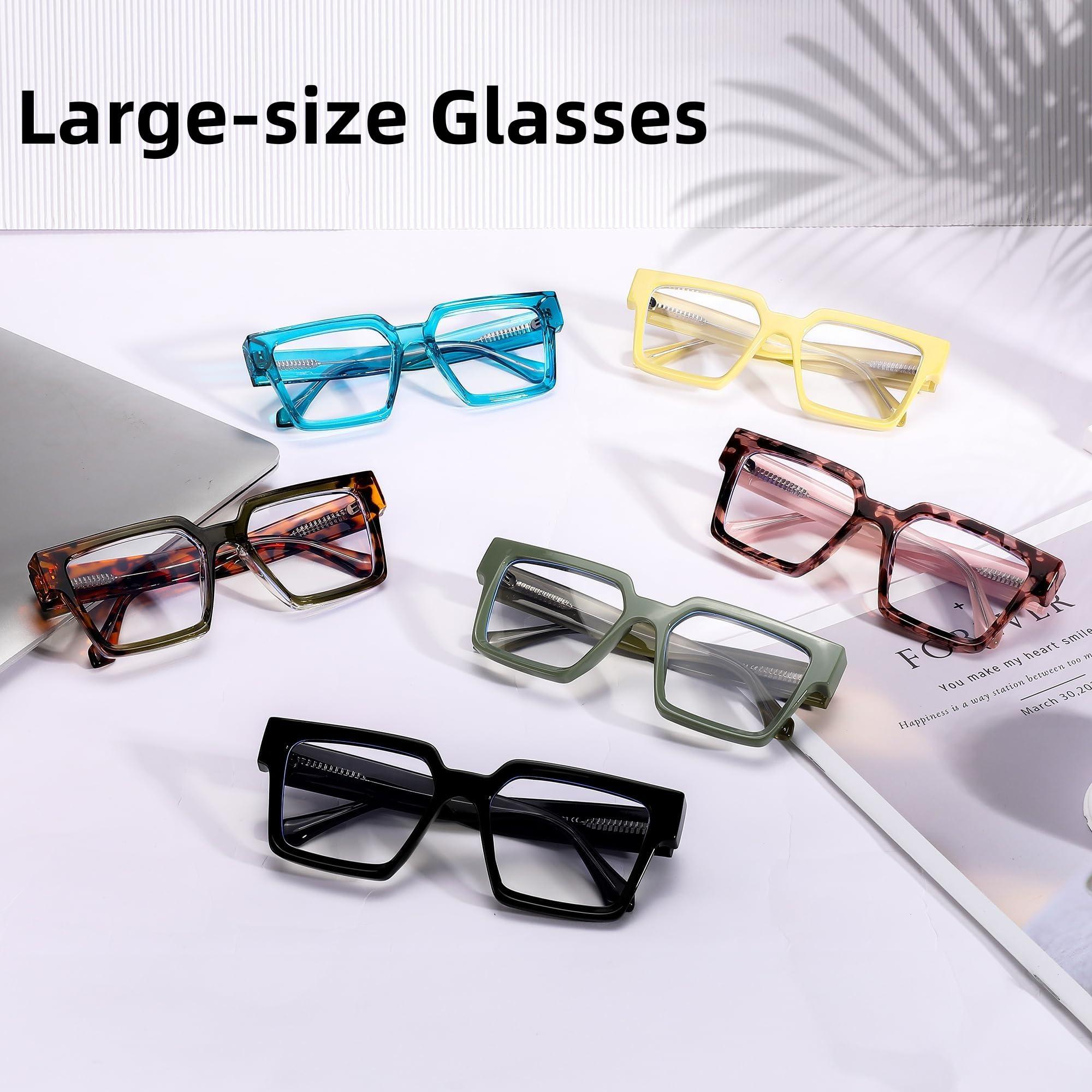 Karsaer Karsaer Oversized Computer Glasses Frames for Women Men Square Thick Frame Eye Glasses for Men E1150