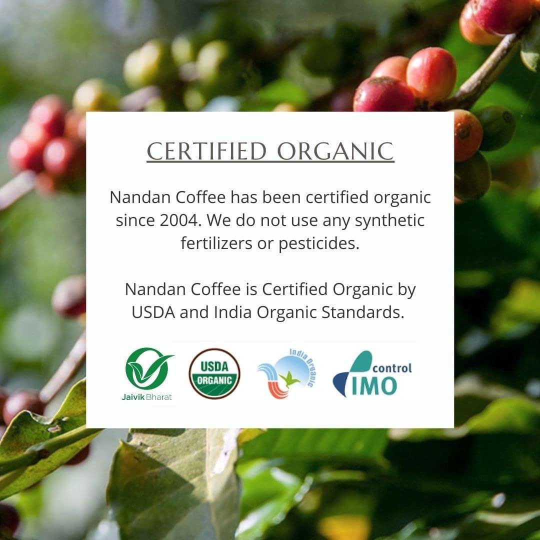 Nandan Coffee Nandan Coffee Organic Roasters Espresso Medium-Dark Roast Arabica Robusta Blend Coffee Powder, 250gms - Perfect for Stovetop Espresso Machine