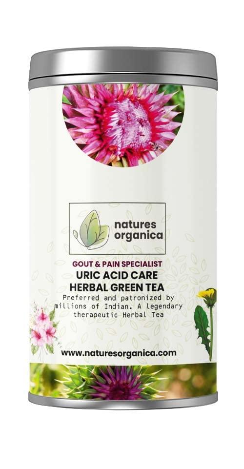 Natures Organica Natures Organica Uric Acid Care Green Tea- Reduce your Gout pain, Blend of Goodness of Milk Thistle, Hibiscus Leaves, Nettle Leaves, Dandelion Root -100% Natural (100gm, Pack of 1)