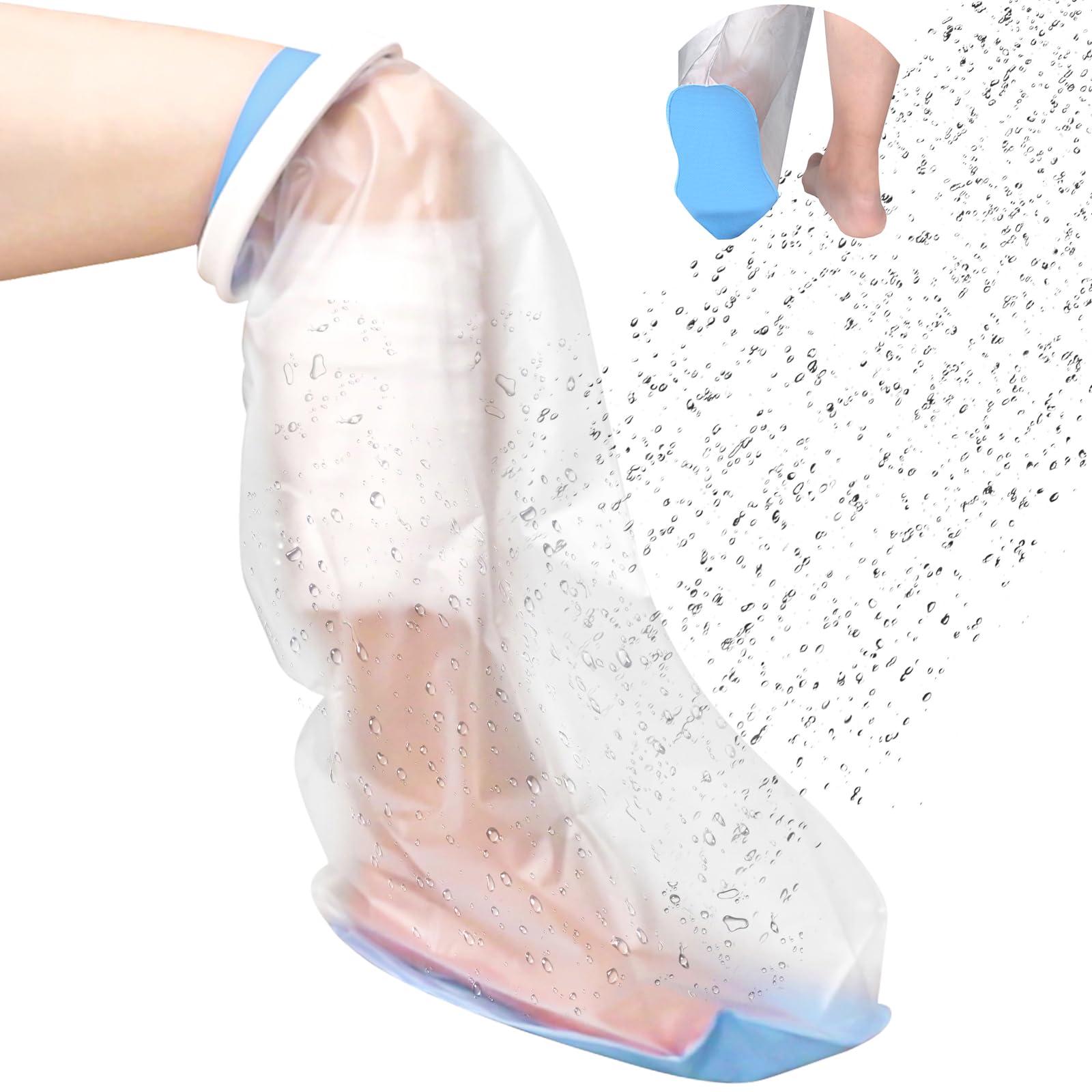 DNEOUXI DNEOUXI Waterproof Cast Covers for Shower Leg Adult, Cast Cover for Leg with Non-Slip Bottom, Watertight Leg Cast Protector for Knee Shank Foot Ankle Surgery Dressing Wound, Reusable