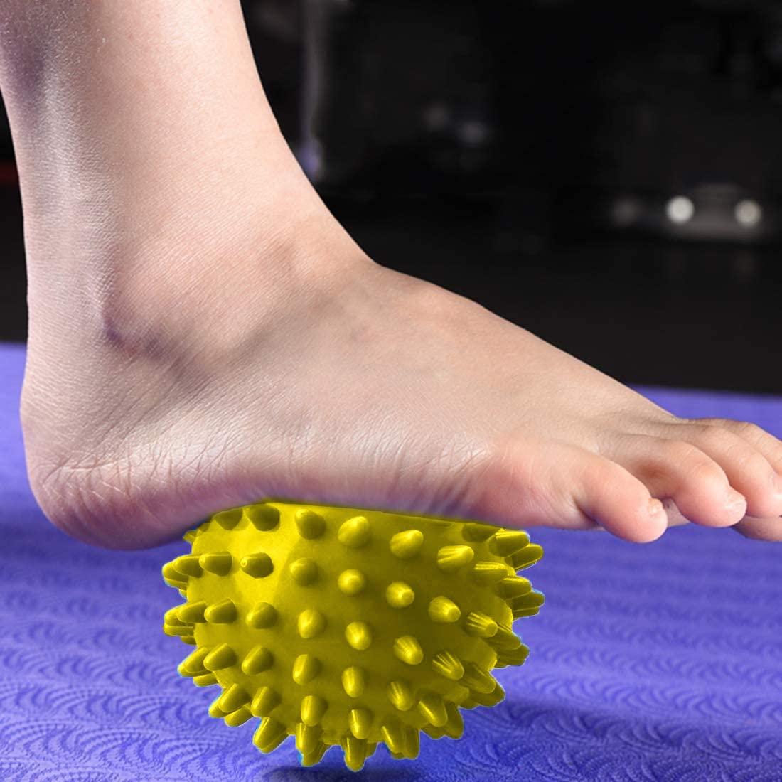 STRAUSS Strauss Acupressure Massage Ball, 3.5 inch|Deep Tissue Massage for Trigger Point Therapy, Myofascial Release & Muscle Knots |Acupressure Therapy Ball |Ideal for Back, Neck, Foot,Shoulder,Yoga,(Yellow)