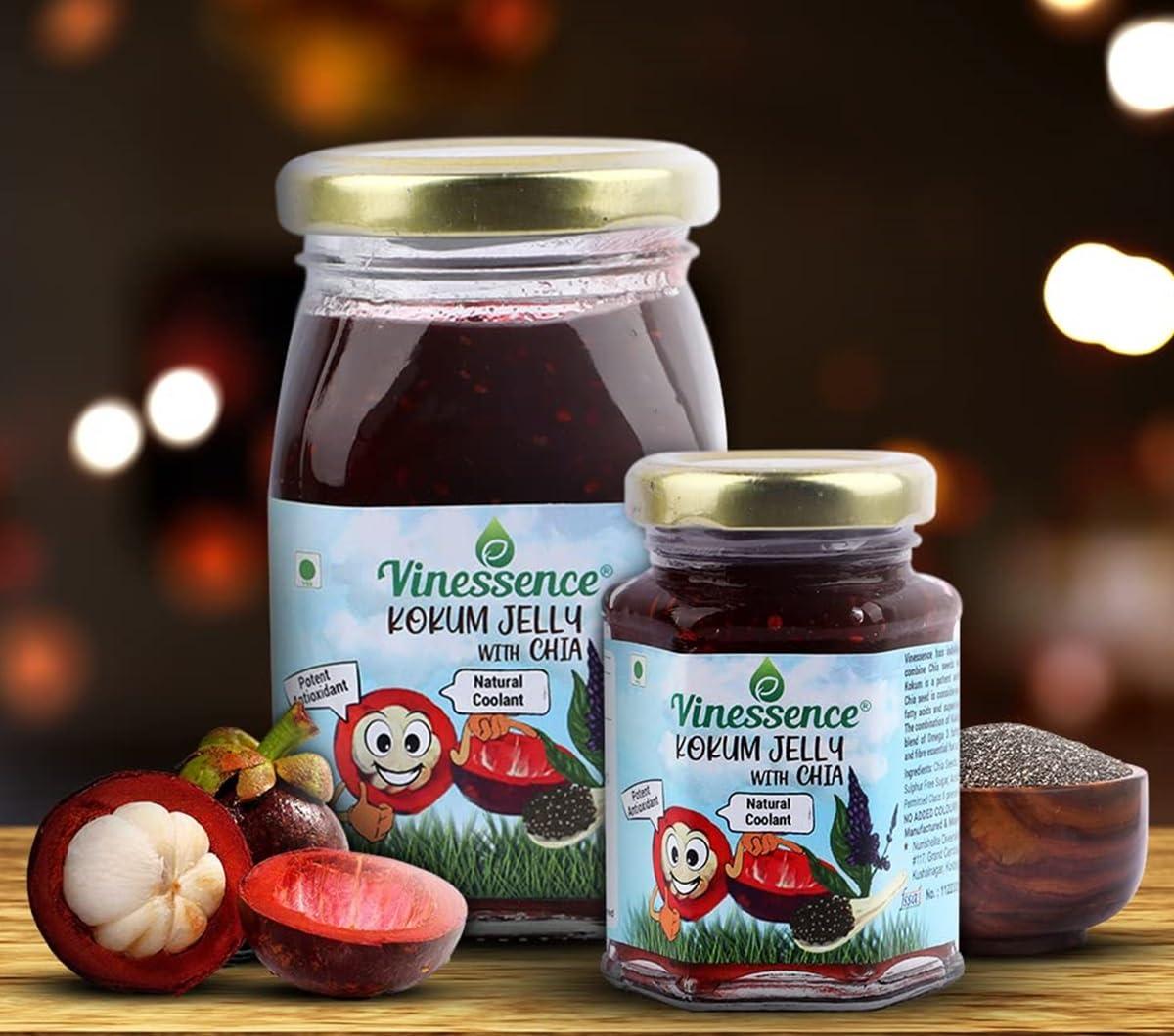 Vinessence Vinessence Millet Kokum Jelly with Chia Seeds Fruit Spread Made with Goodness of Millet and Natural Fruit Extract(100gm)