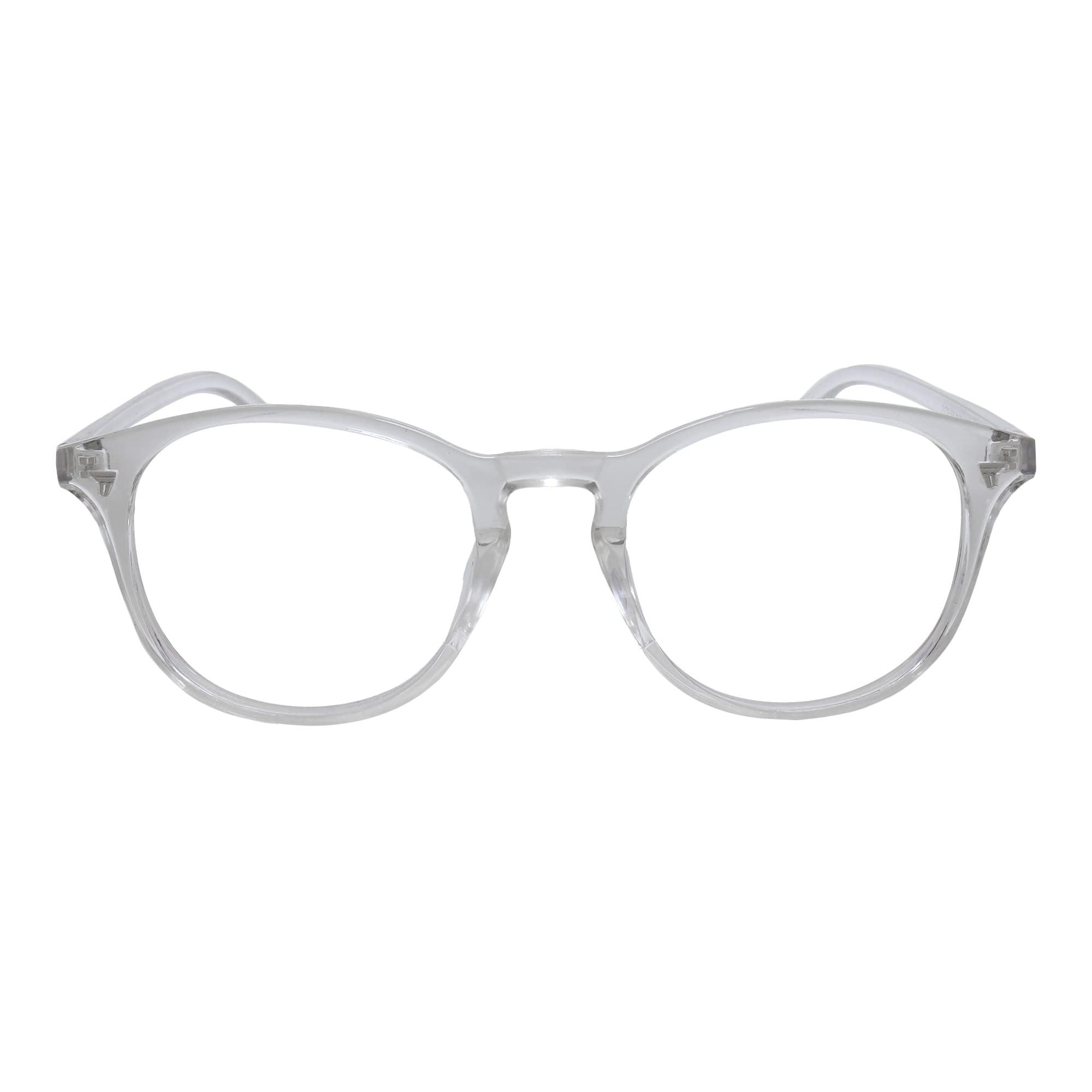 Dervin Dervin Oval Blue Cut Computer Glasses for Eye Protection | Anti Glare, Blue Light Filter Glasses & Zero Power | UV Protection Specs for Men & Women | Blue Cut Lenses (Transparent)